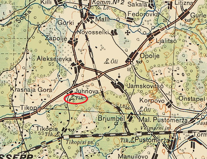 Кирпичный завод в д. Юхнова на эстонской карте 1938 года (скриншот с www.etomesto.ru)