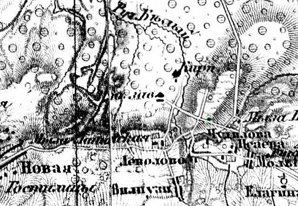 Кирпичный завод на карте Шуберта 1855 года