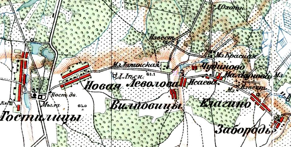 Местонахождение завода на карте окрестностей Санкт-Петербурга, составленной Ю. Гашем
