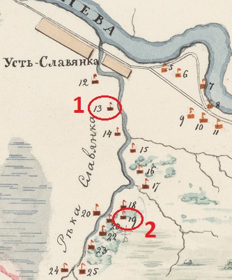 Кирпичные заводы Гаакера на карте 1851 г.