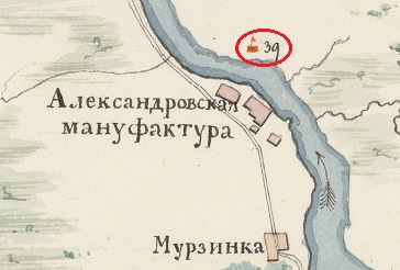 Кирпичный завод Клещовых-Петрова на карте 1851 г.